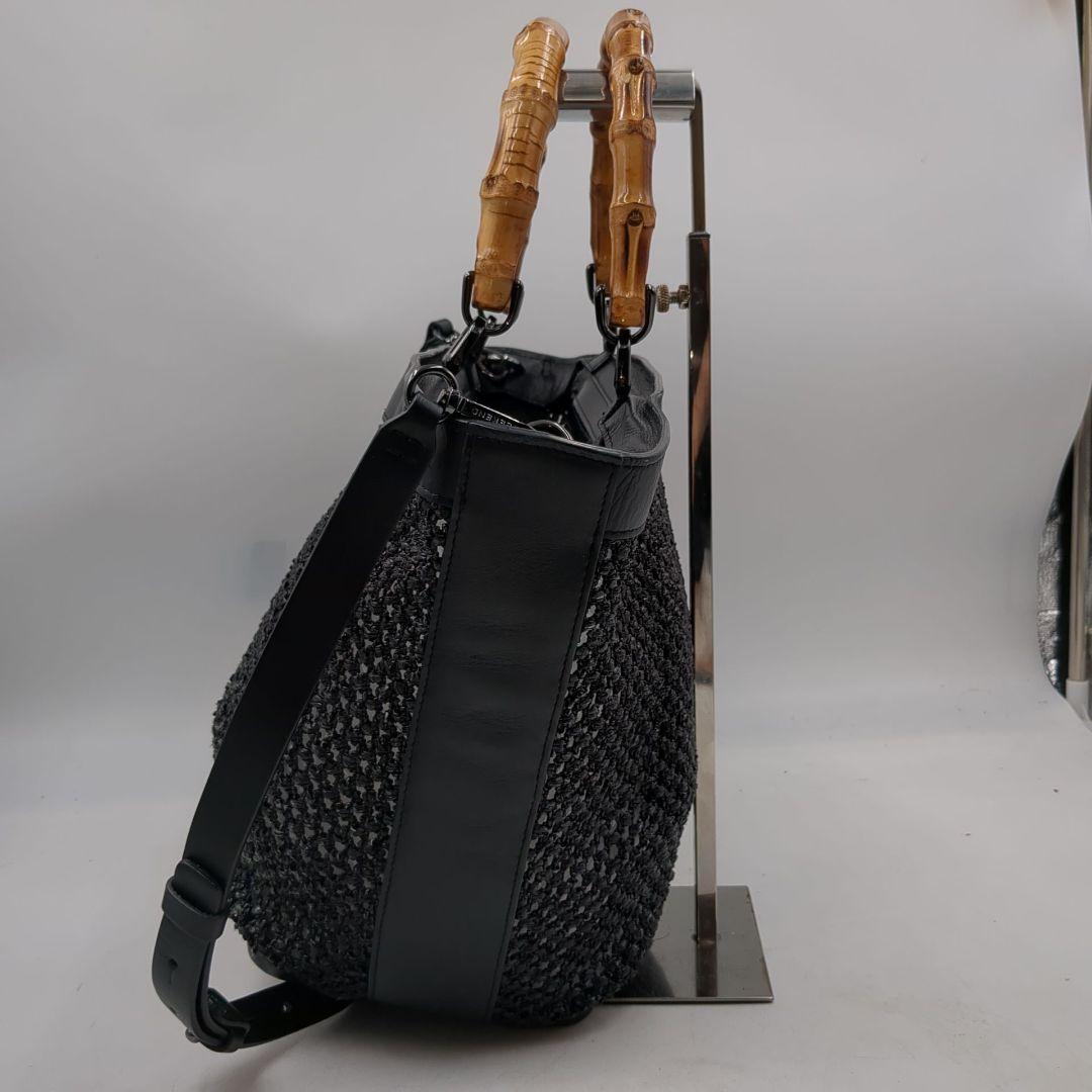 美品 Weekend Max Mara かごバッグ ショルダー バンブー 黒