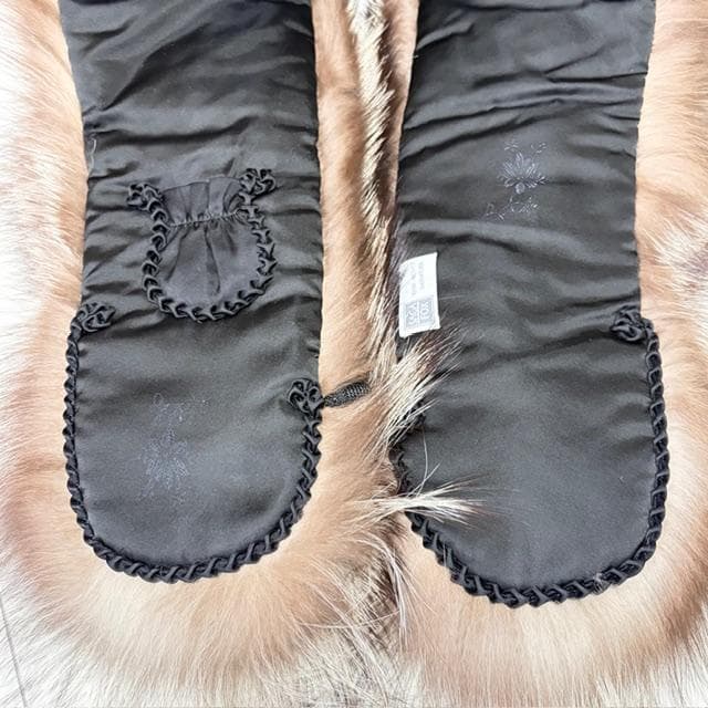 新品未使用★サガフォックス リアルファー ロング肉厚ストール 焦げ茶、毛先は白