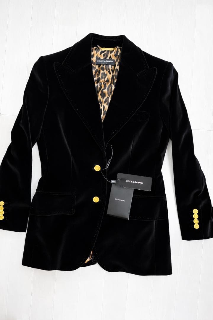 新品タグ付き DOLCE&GABBANA ベロア ジャケット ブラック 42
