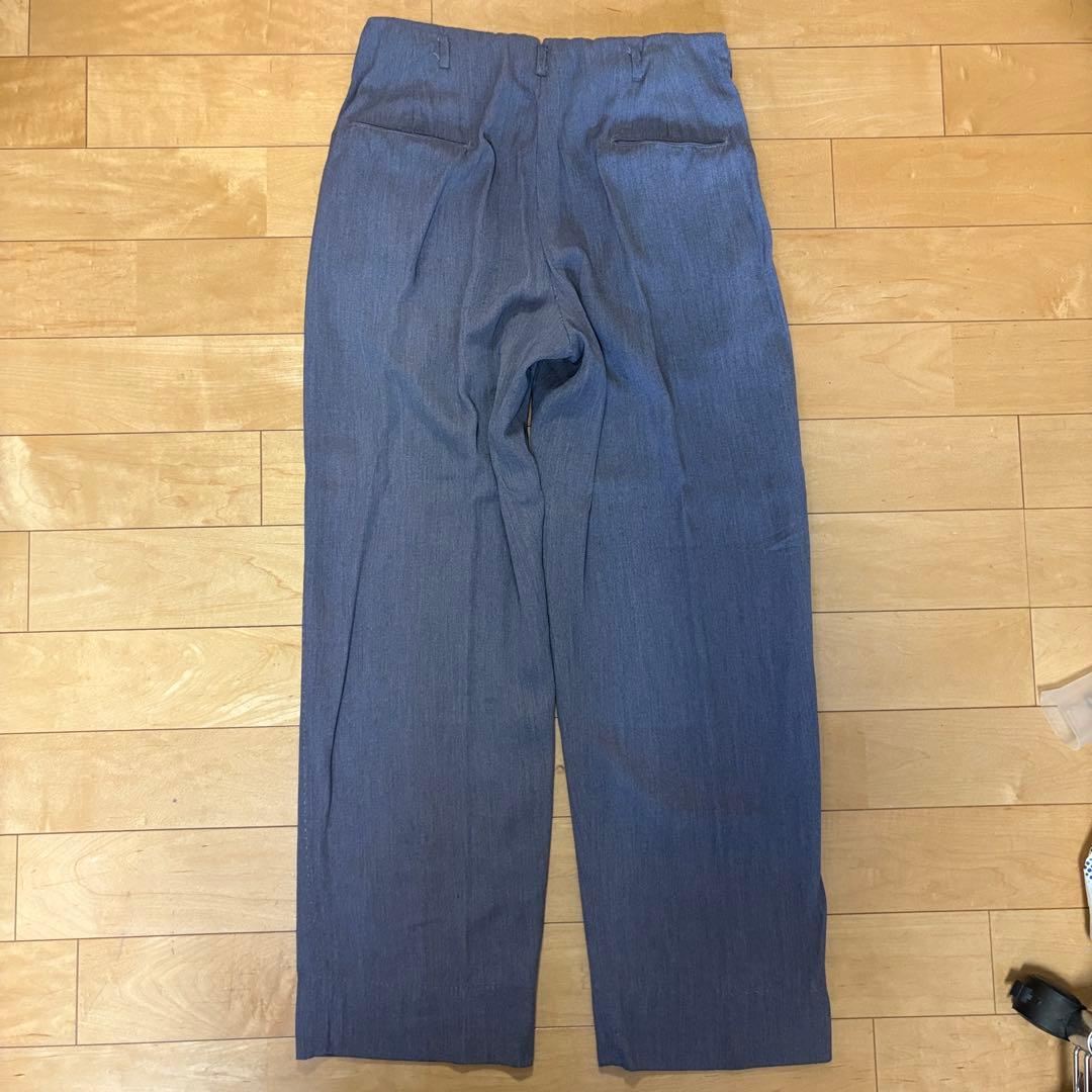 50s レーヨンギャバ スラックス ハンドステッチ グレー