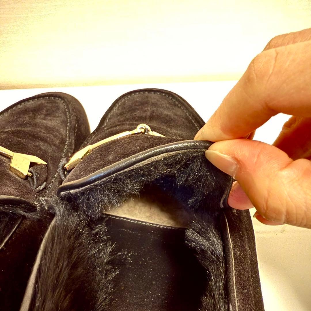 JIMMY CHOO（ジミーチュウ） ファーライニング スエード ローファー