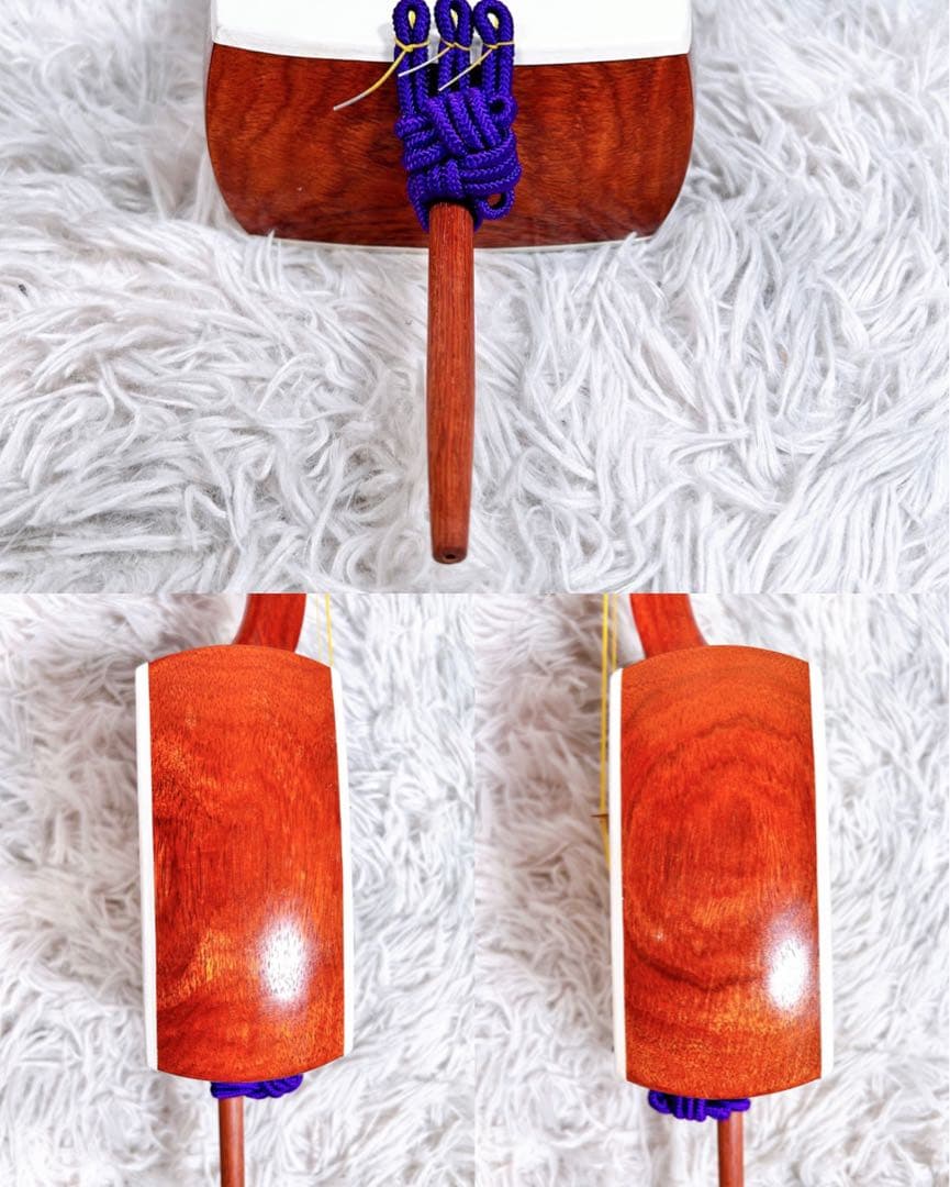 【新品弦張替え済み】小胡弓　花梨　本皮　皮破れなし　弓付き　和楽器