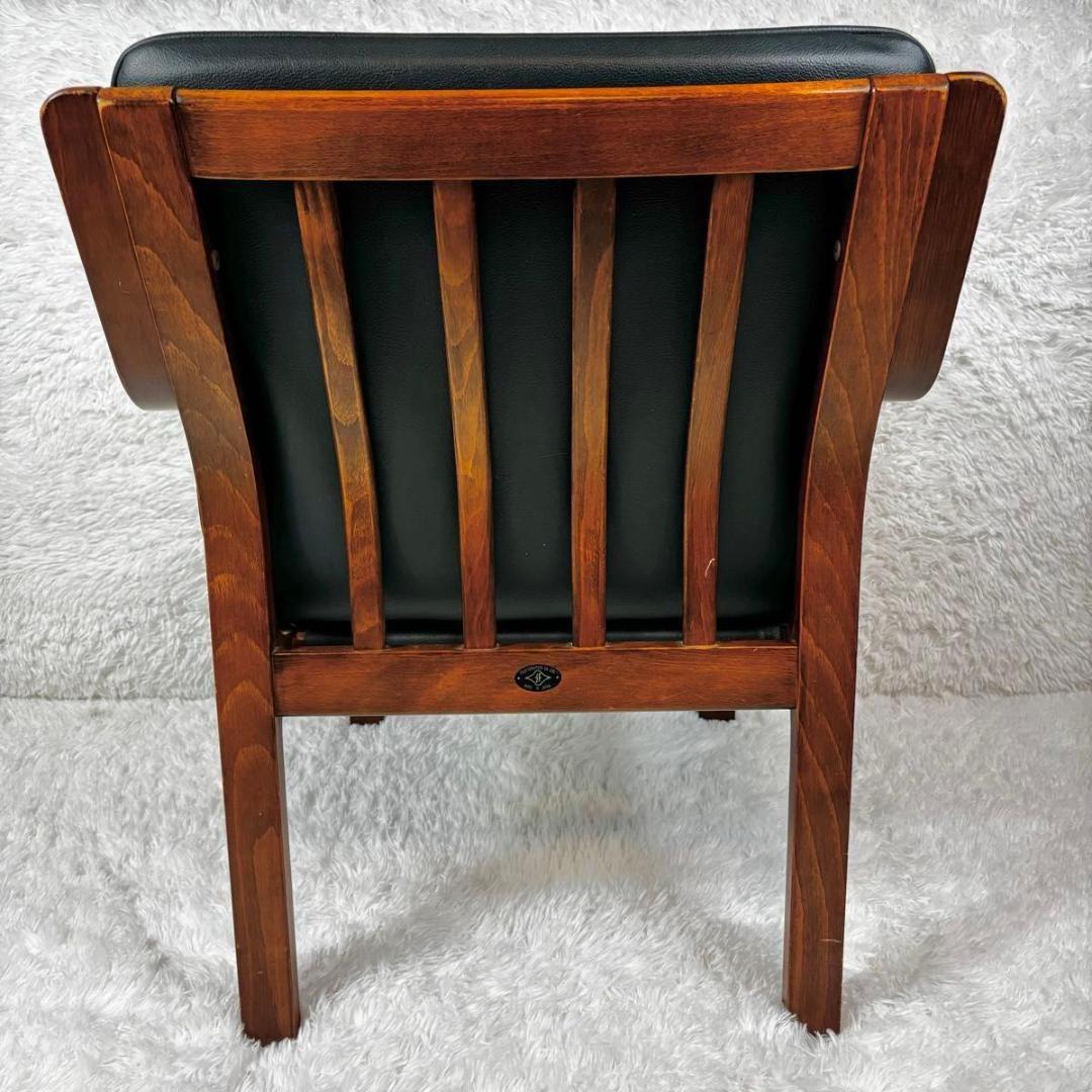 FUJI FURNITURE アームチェア　本革　ダークグリーン