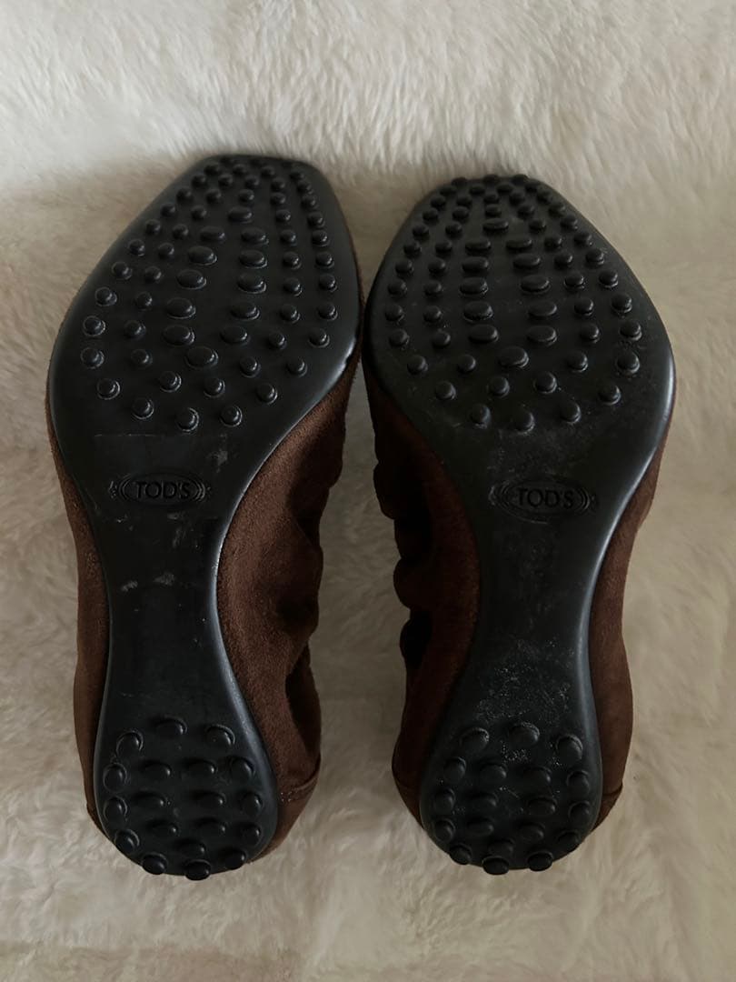 TOD'S ブラウン フラットシューズ 保存袋付き