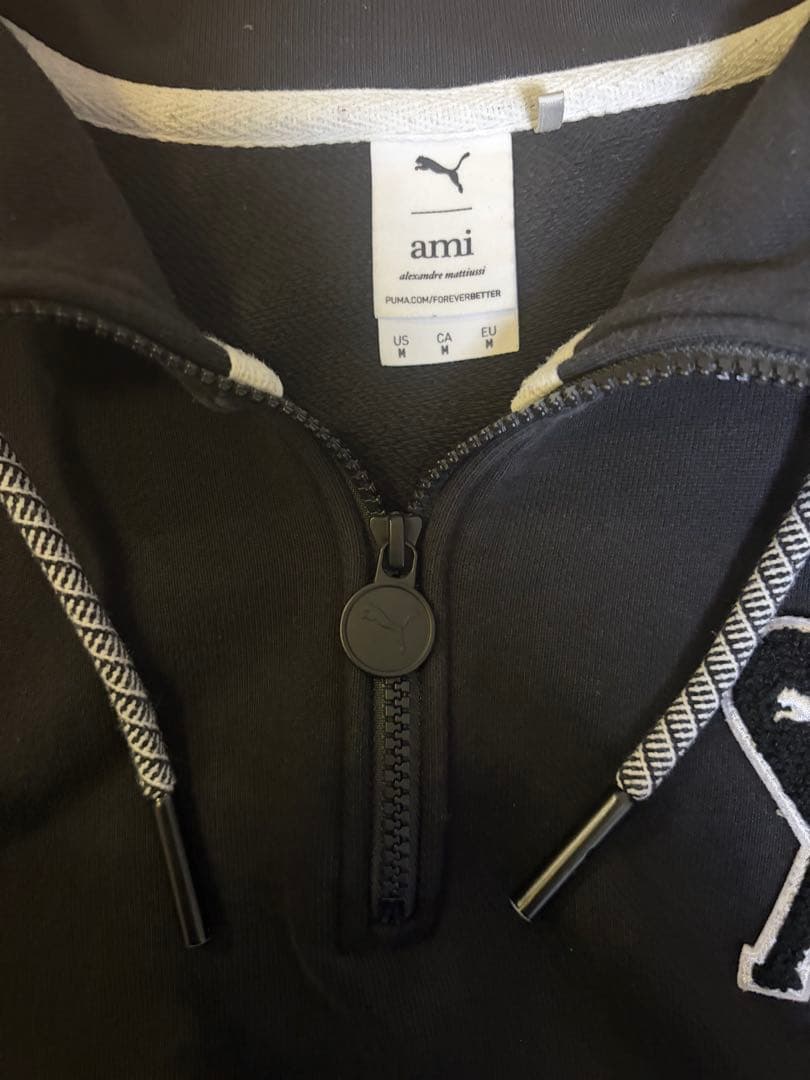 PUMA✖️AMI人気コラボ☆ ハーフジップトレーナー 黒 Mサイズ
