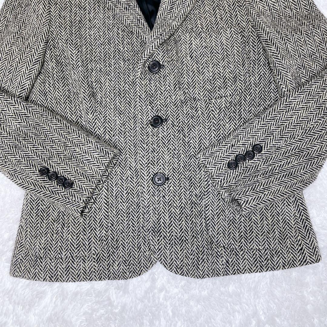 ラルフローレン ツイードジャケット ウール　ヘリンボーン フリル 襟裏柄 XL