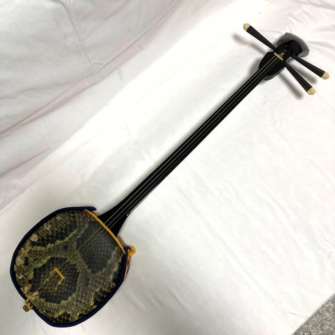 三線 沖縄 初心者 人工皮 蛇革 蛇皮 ハードケース 付属品 和楽器