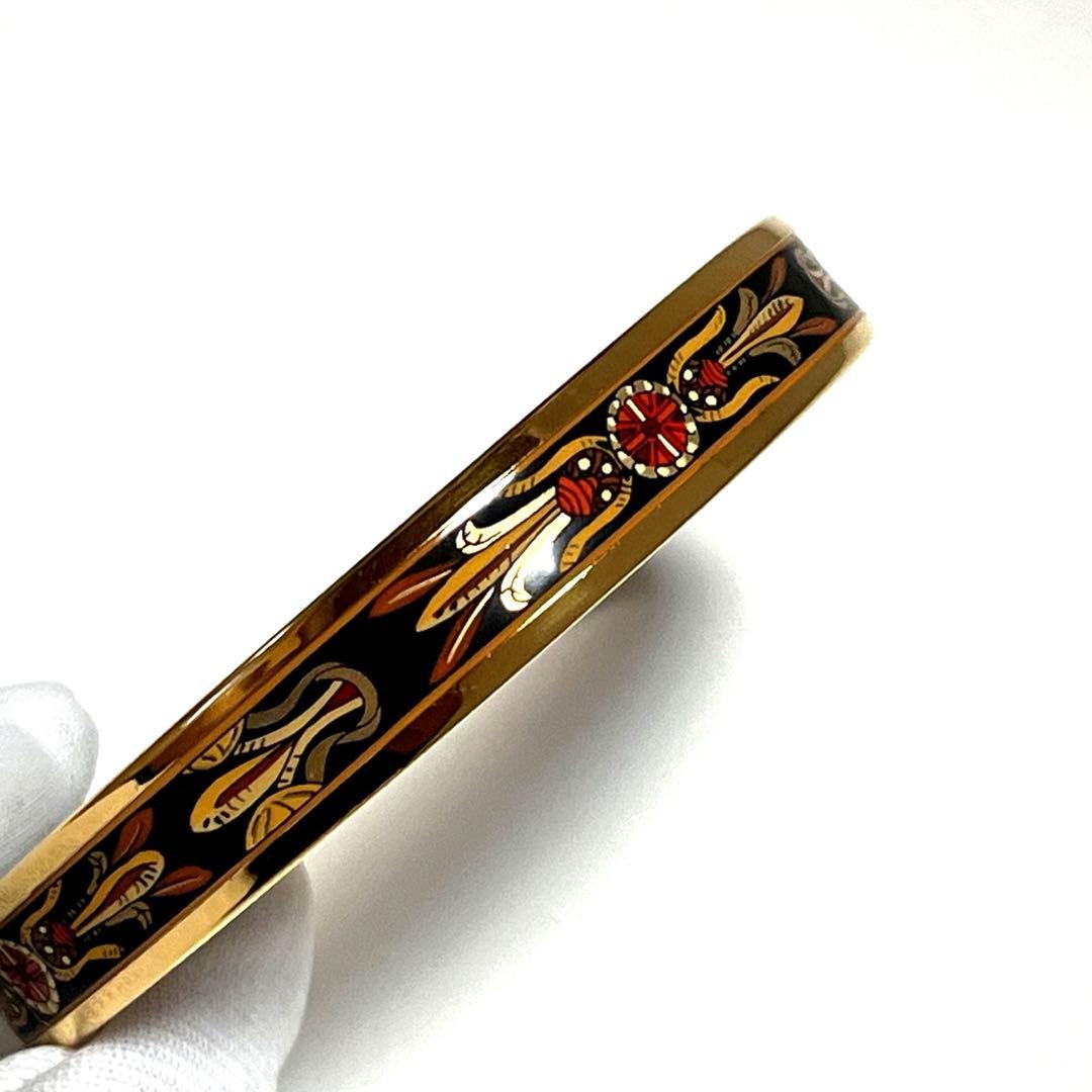 Ku-chan HERMES バングル エマイユ 植物 ブラック 美品
