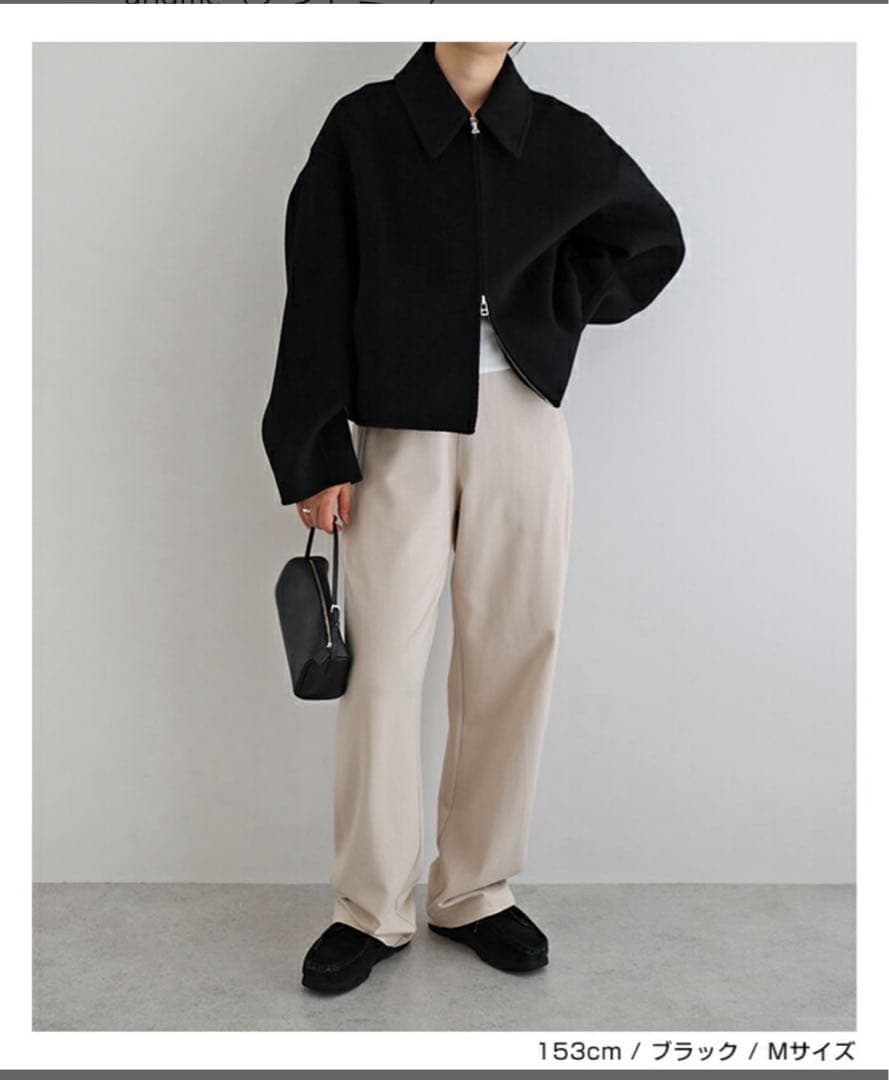 evernavy エバーネイビー リバー ジップ ショート コート ブラック