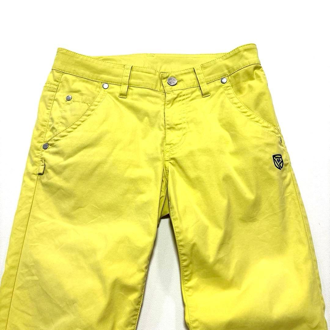 パーリーゲイツ　0/S ロングパンツ　イエロー系　バックロゴ　春夏　レディース