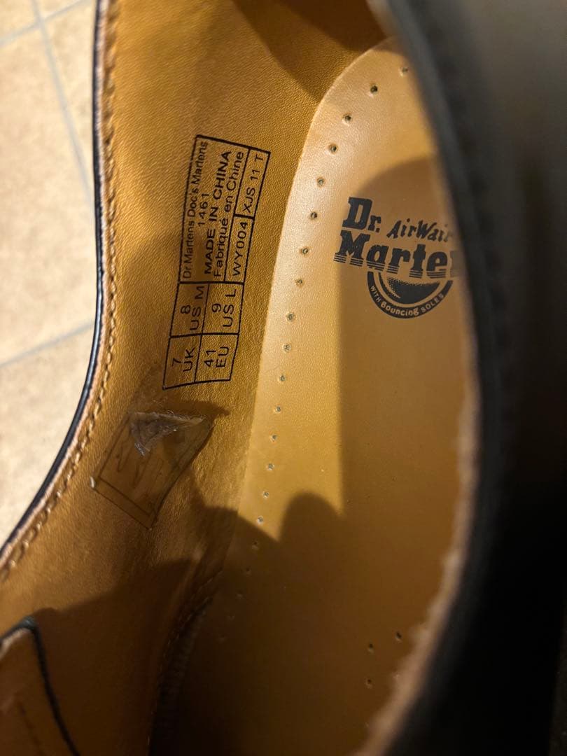 Dr. Martens 3ホール ブラックレザー シューズ