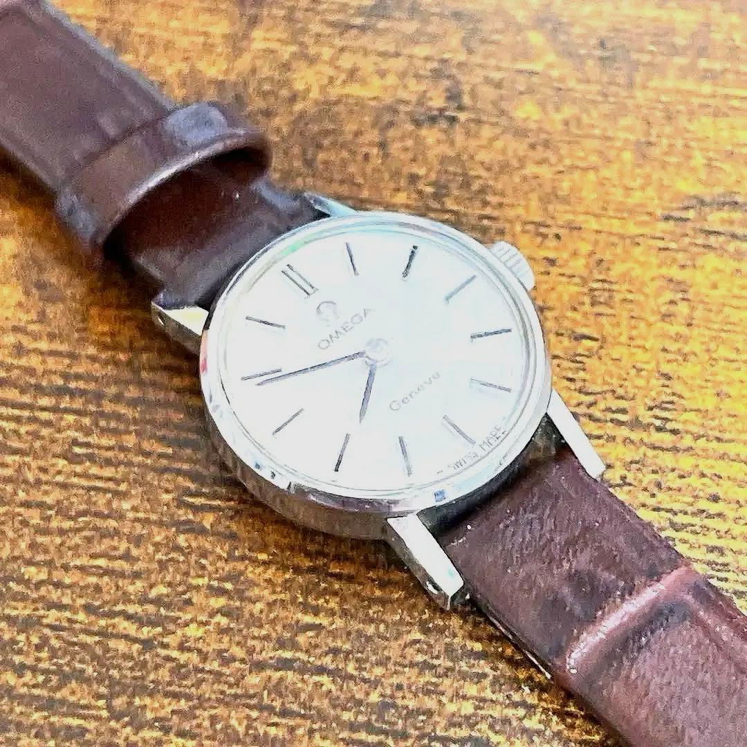 【OMEGA】Geneve オメガ 手巻き ヴィンテージ【稼働品】ベルト交換済み