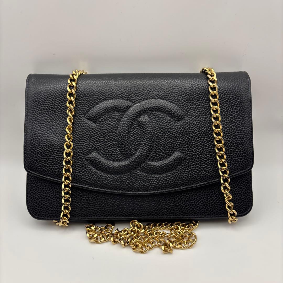 美品　シャネル　チェーンウォレット