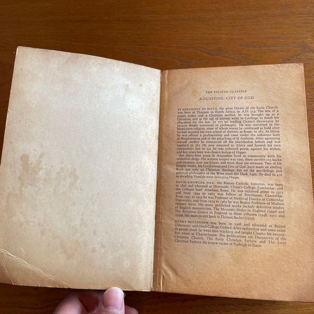洋書 AUGUSTINE CITY OF GOD
