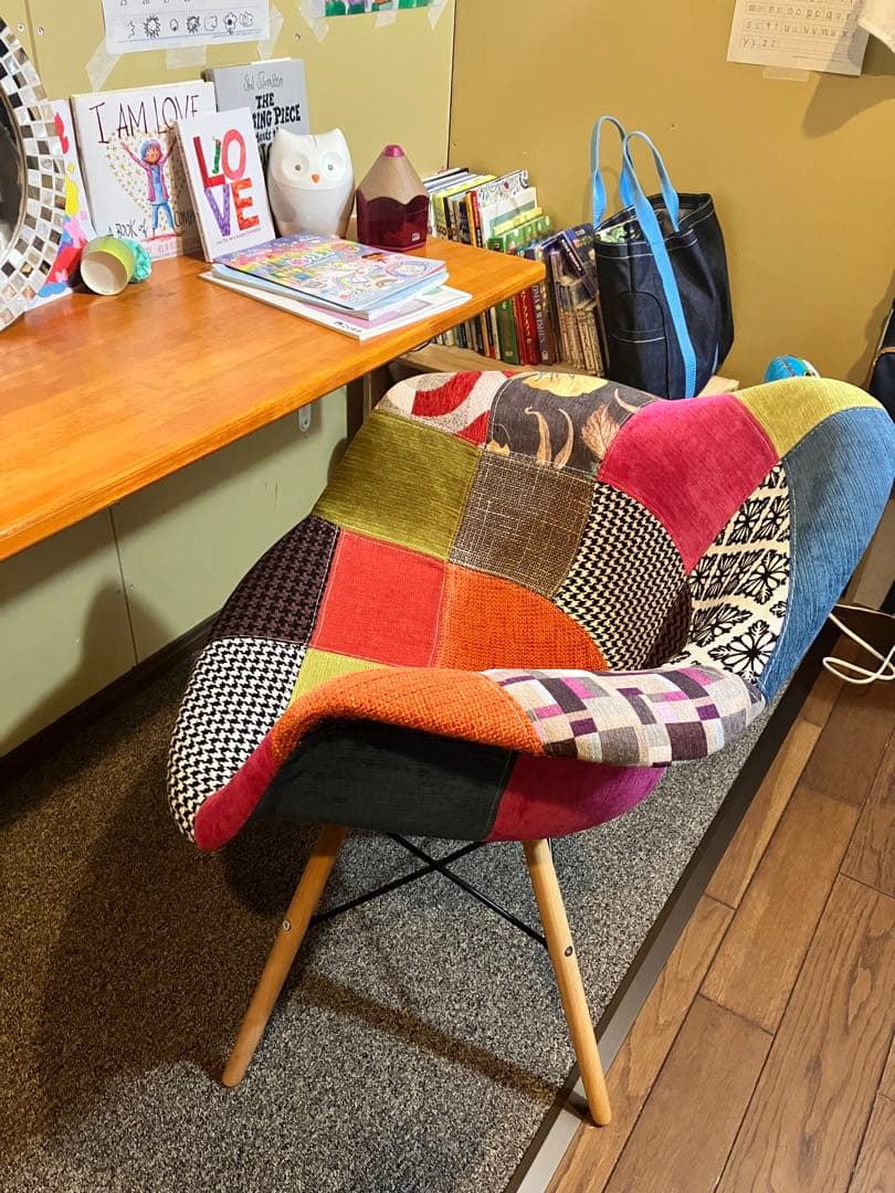 カラフルパッチワークダイニングチェア