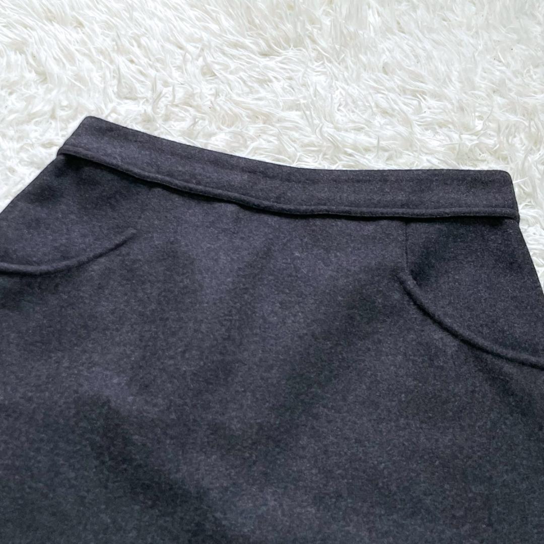 みるく　CHANEL ココマーク メタルボタン アンゴラ混ウールスカート