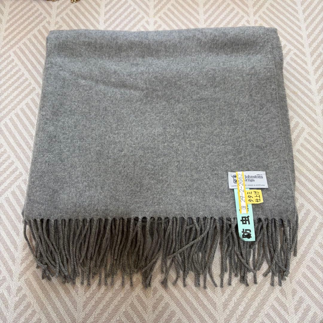 ジョンストンズ大判ストール　カシミヤ100%