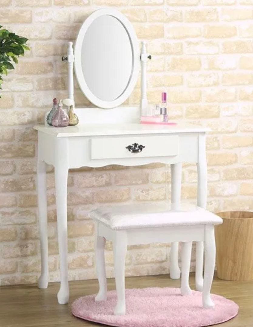 姫系　ホワイトドレッサー スツール付き