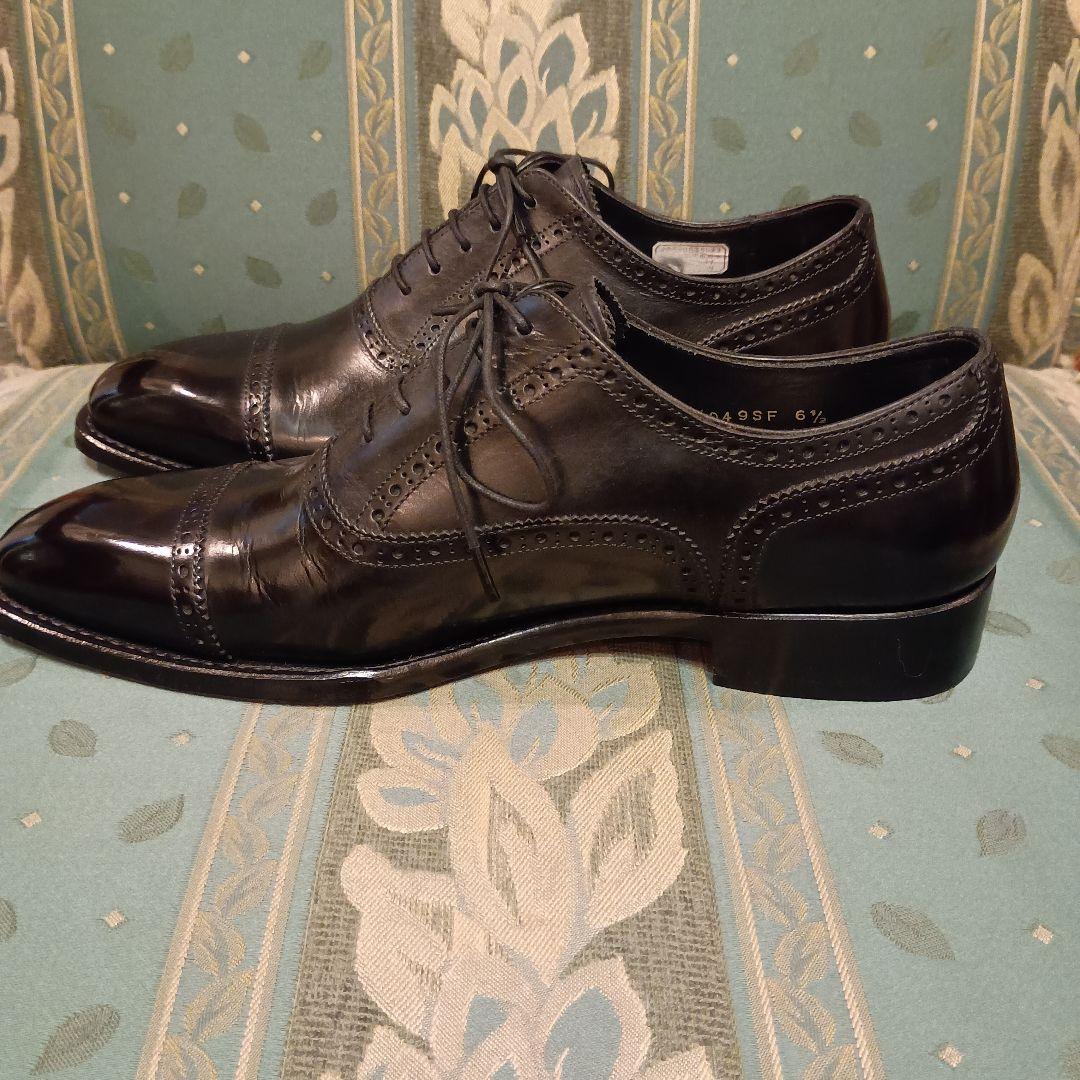 【SHETLANDFOX】クォーターブローグ 黒　　24.5cm