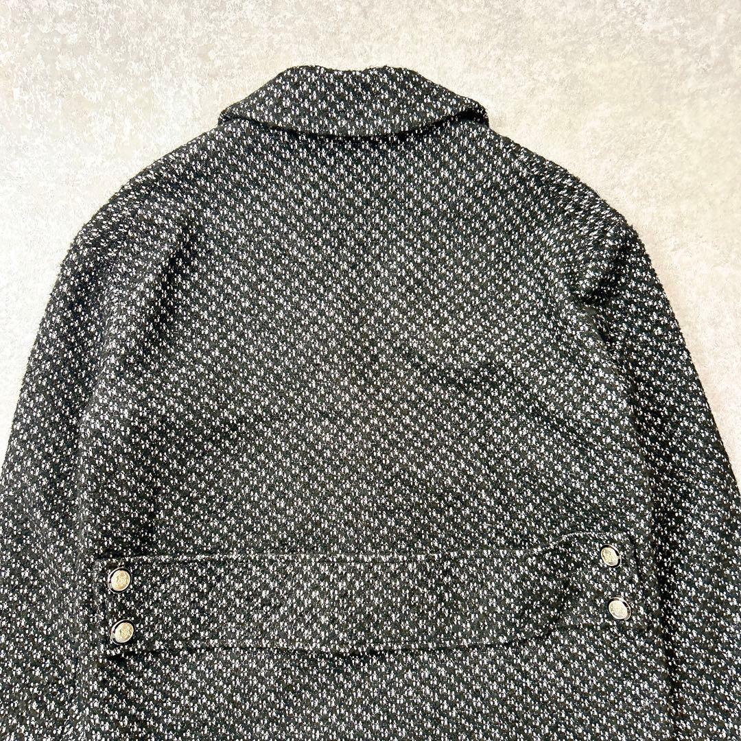 【美品】maje マージュ　アルパカ混ツイードジャケット　金ボタン　ゆったり　L