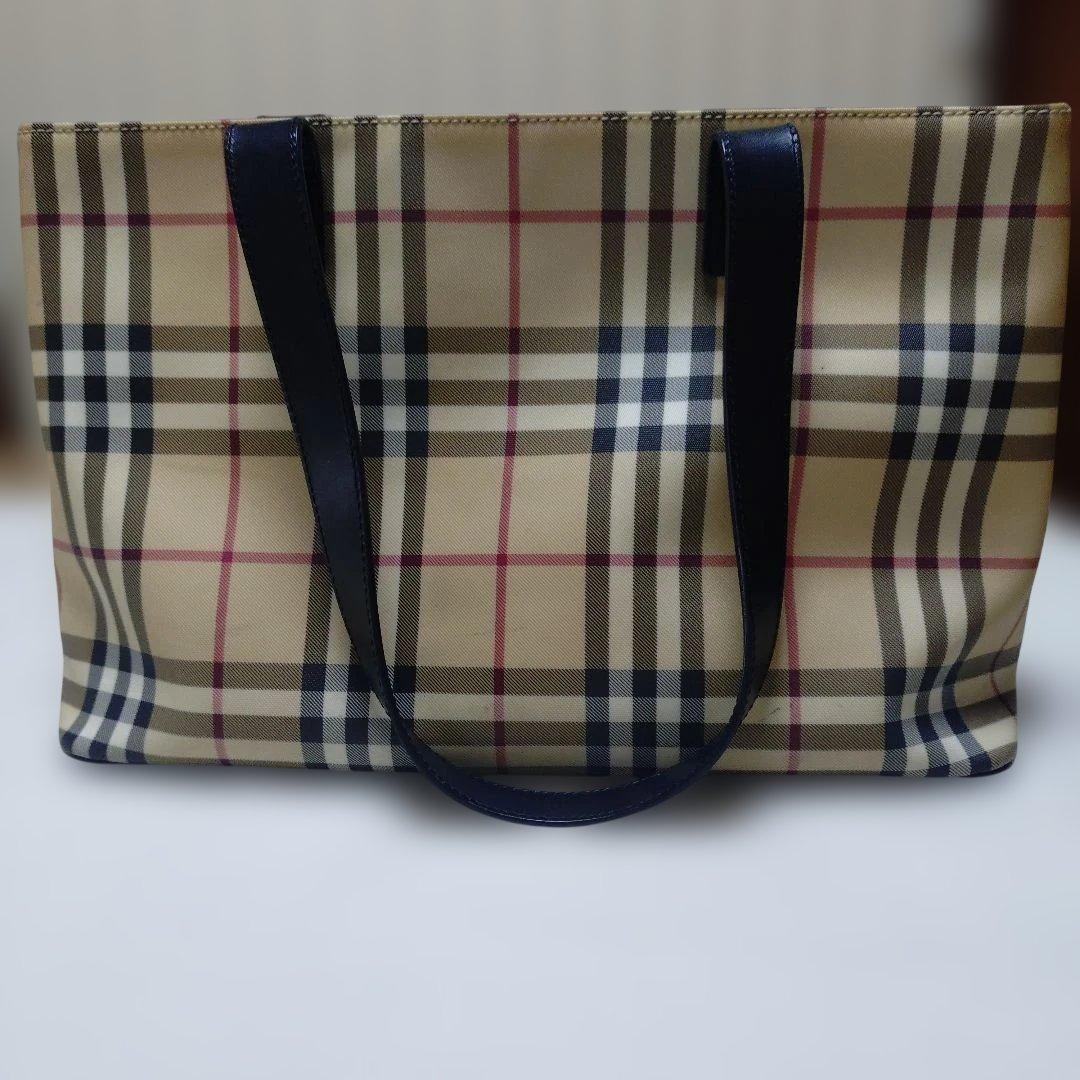 美品 ＢＵＲＢEＲＲY ノバチェックトートバッグ