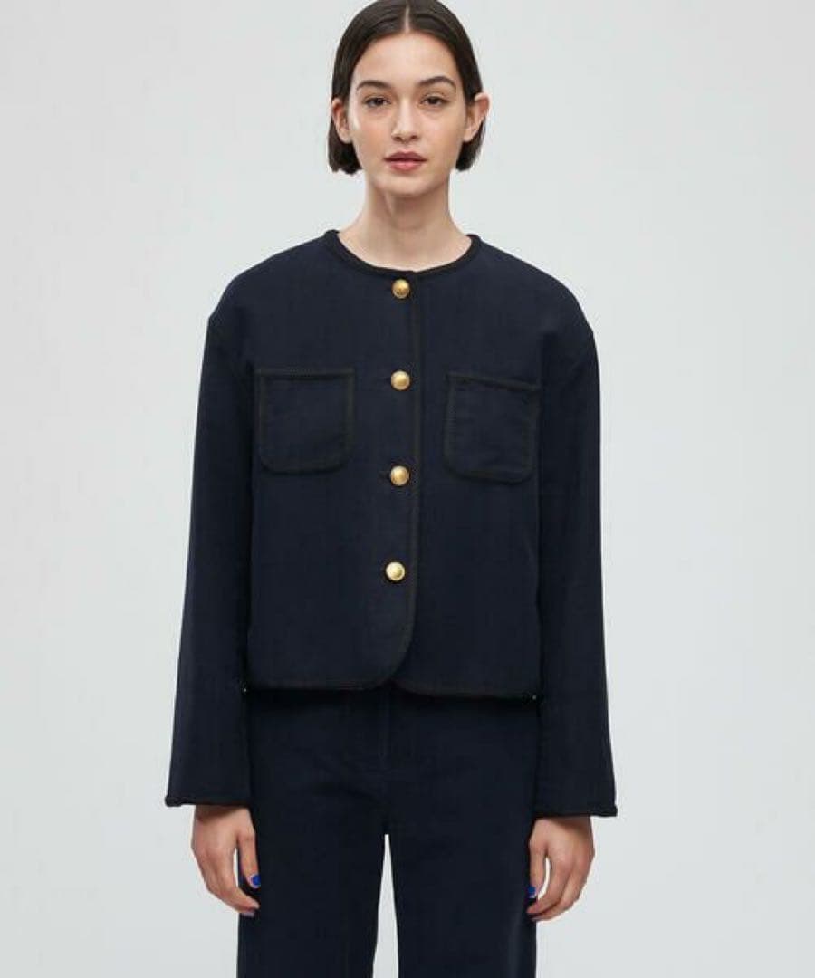 新品☆TOMORROWLAND コットンモールスキン クルーネックジャケット