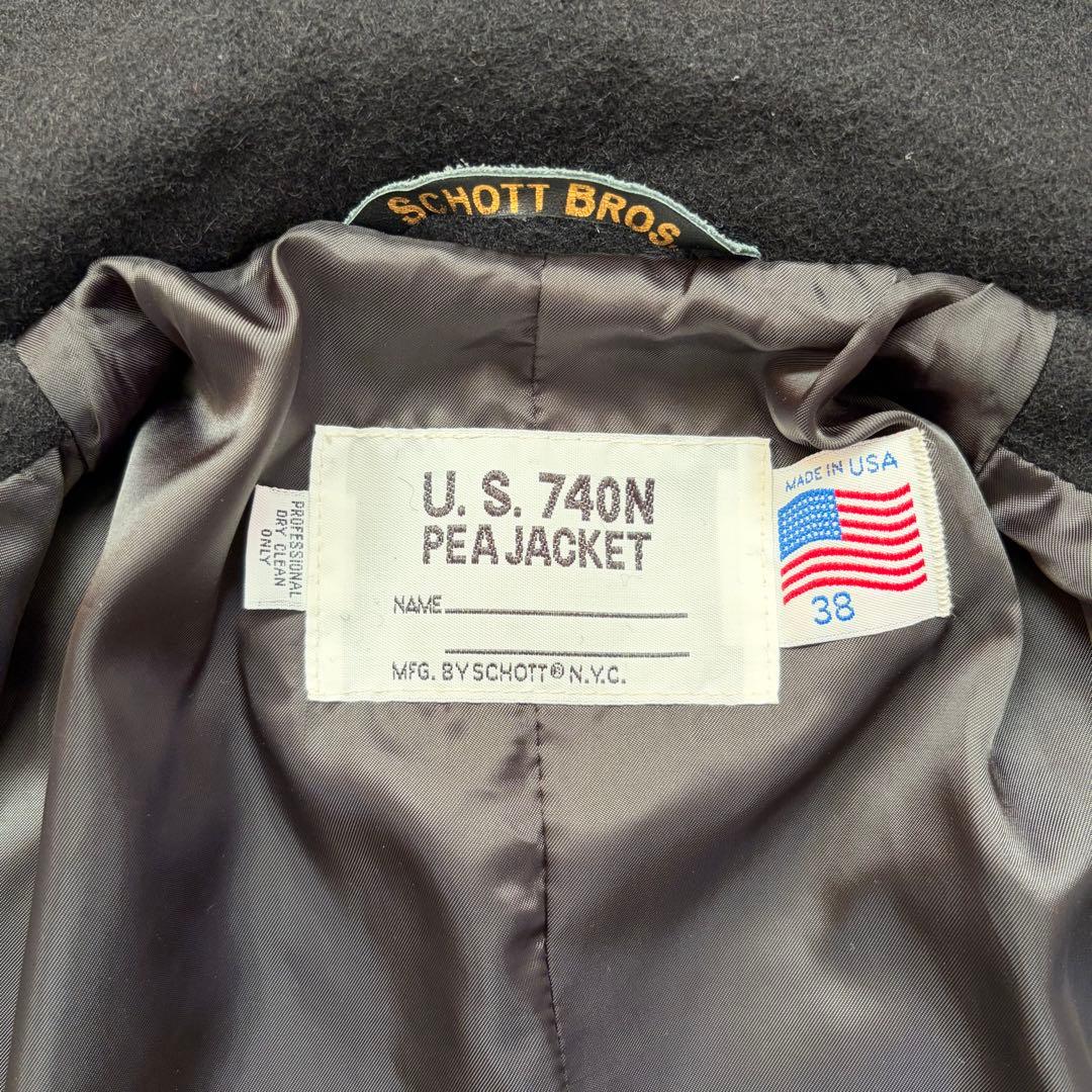 【極美品】Schott 753US Pコート タイト ピーコート　アメリカ製　M