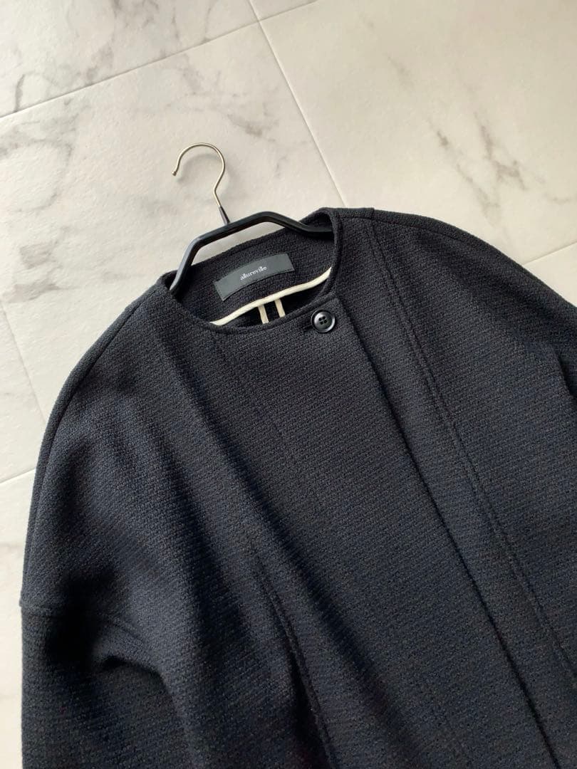 新品【アルアバイル】 ブッチャーツイードショートジャケット★黒ブラック★サイズ1