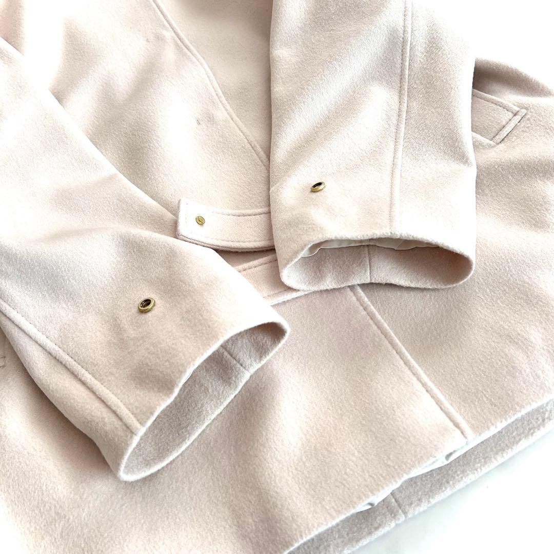 ま*ゃ様 近年 23区 ウールカシミヤ ビーバー フード付き ショートコート ベ