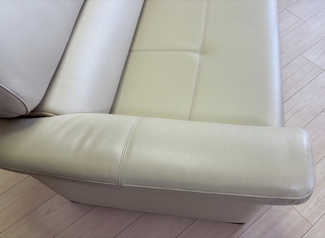 浜本工芸 革張地 3人掛けソファ