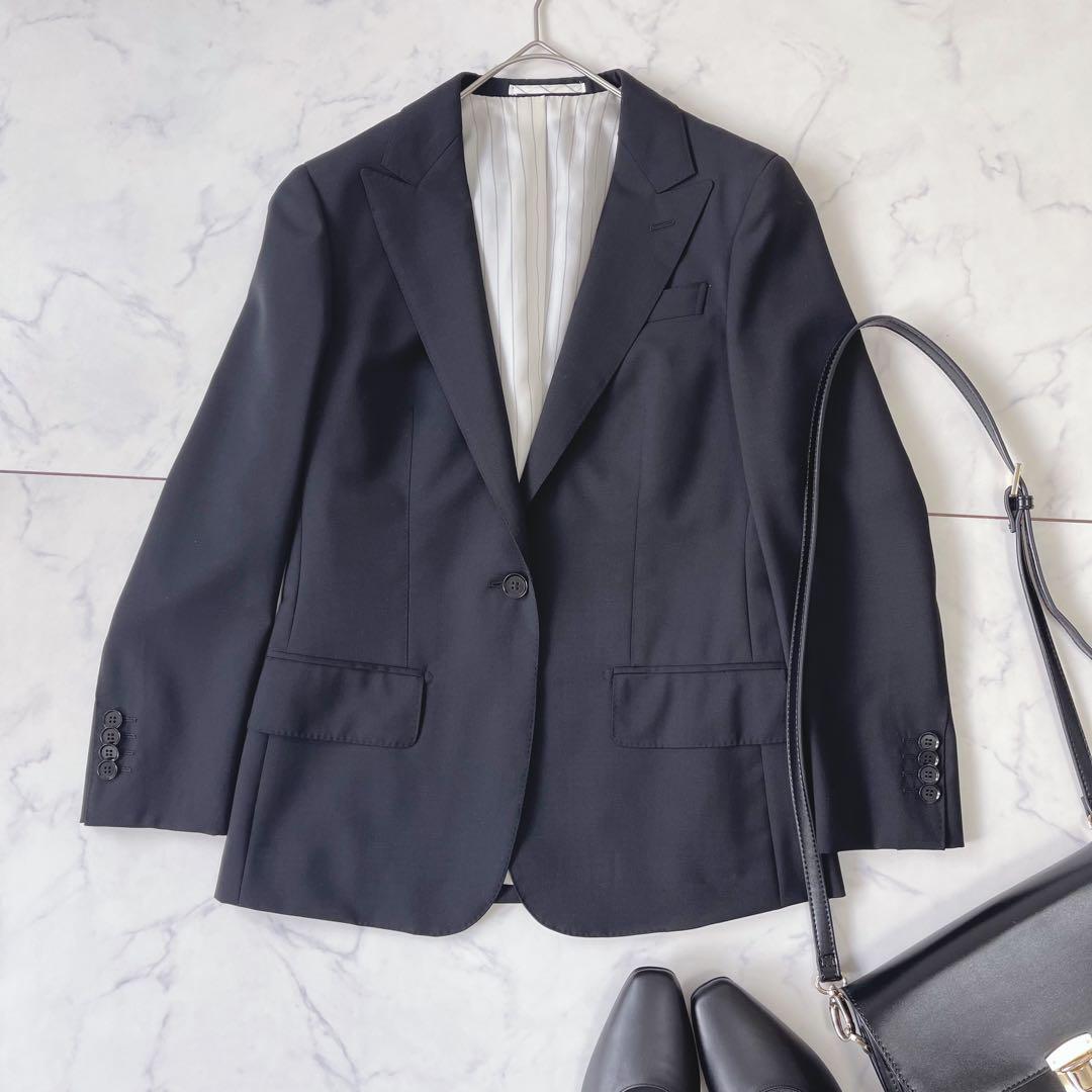 【未使用級】STRASBURGO テーラードジャケット イタリア高級生地 黒