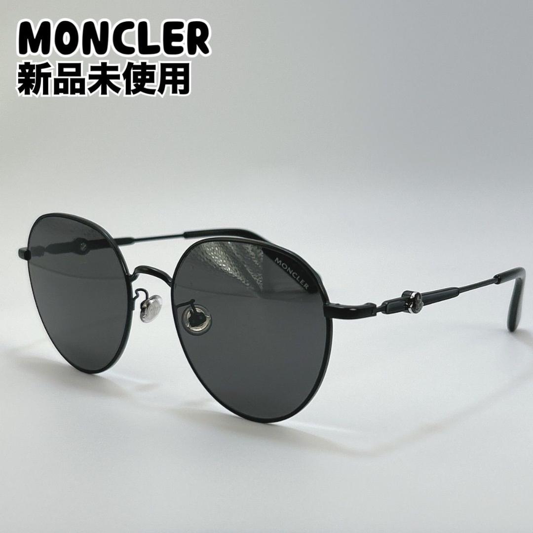 新品 Moncler モンクレール サングラス ラウンドメタルフレーム ブラック