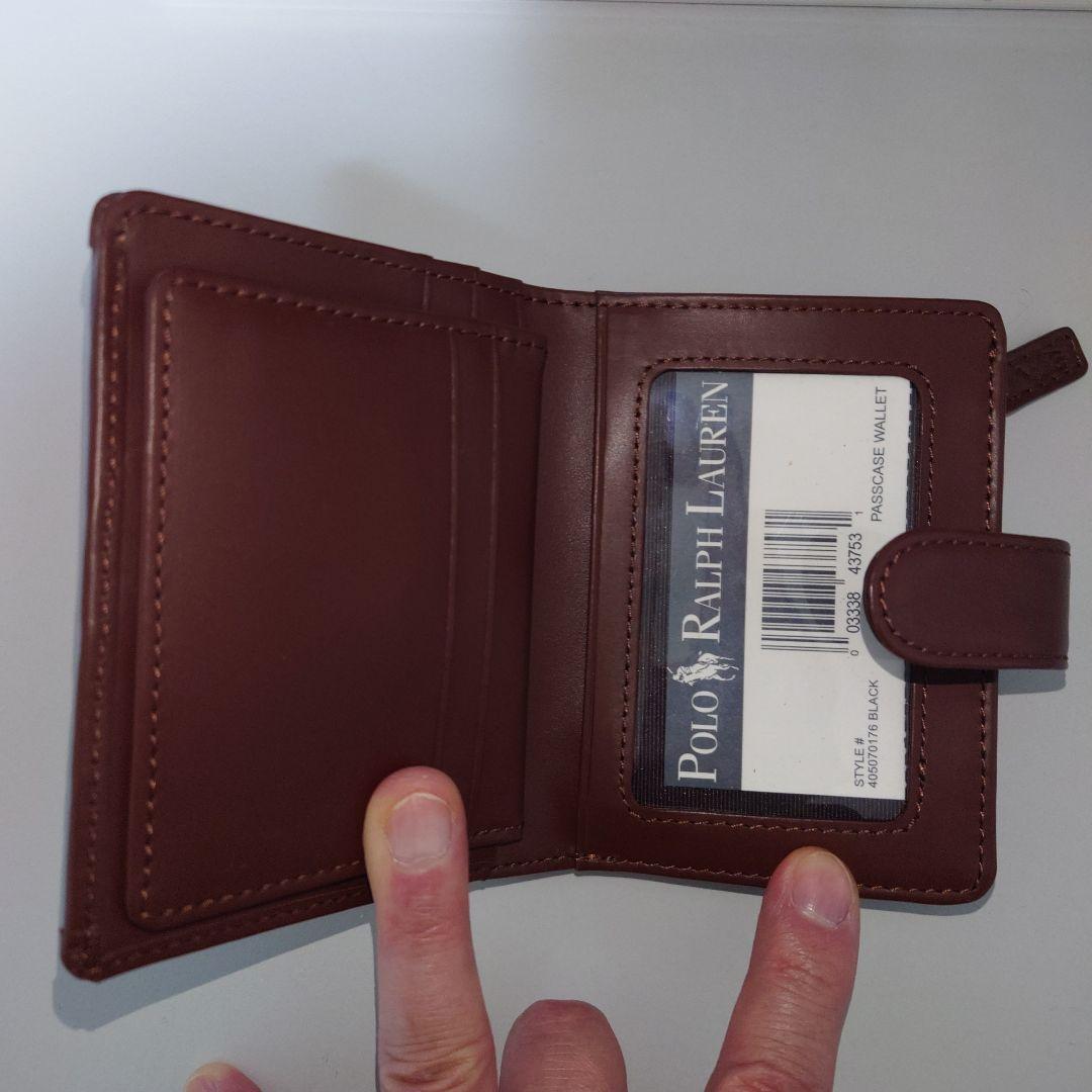 ラルフローレン 二つ折り財布 緑と黒のチェック柄