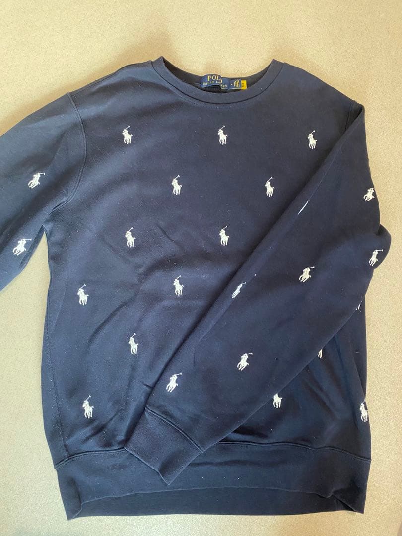 激レア　Ralph Lauren ネイビー スウェット ポニー柄　M 紺色