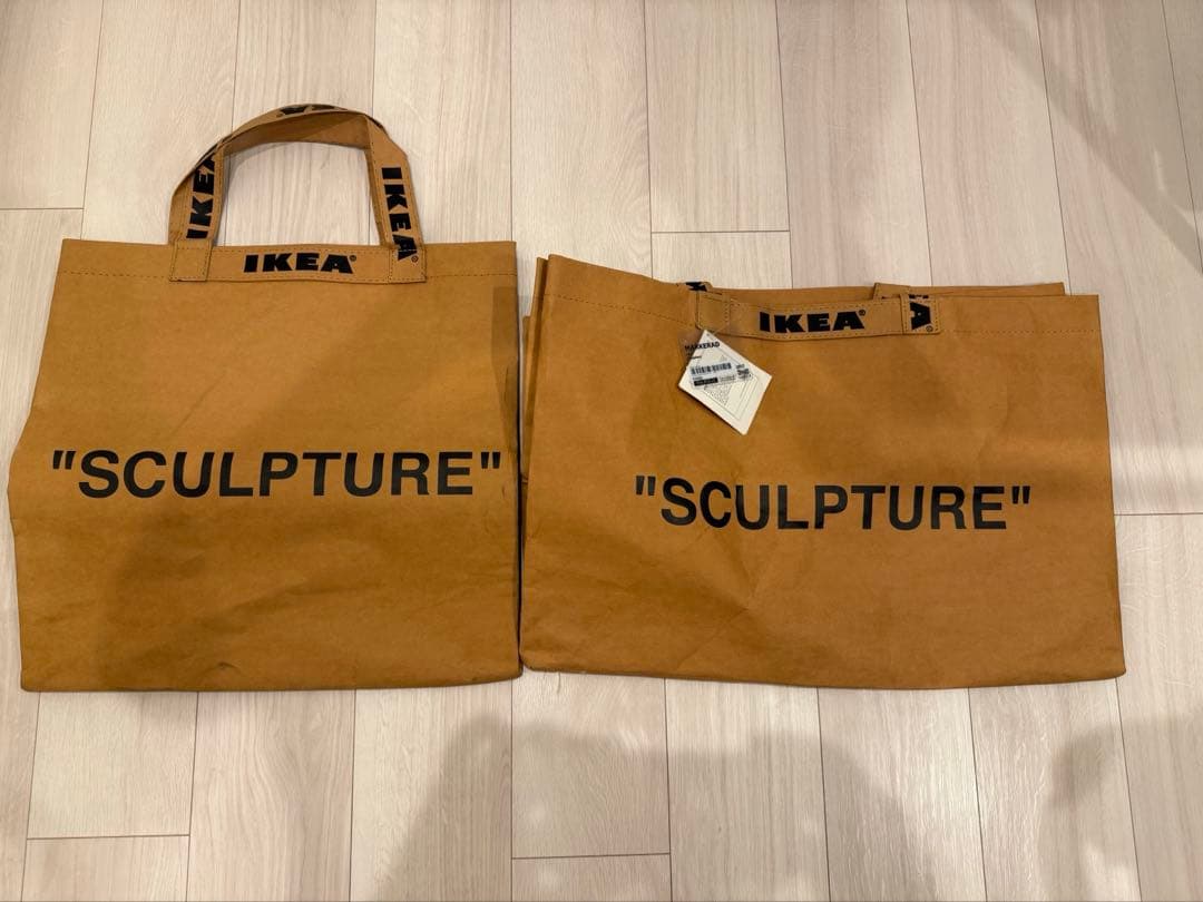 IKEA Virgil Abloh コラボ ペーパーバッグM L オフホワイト