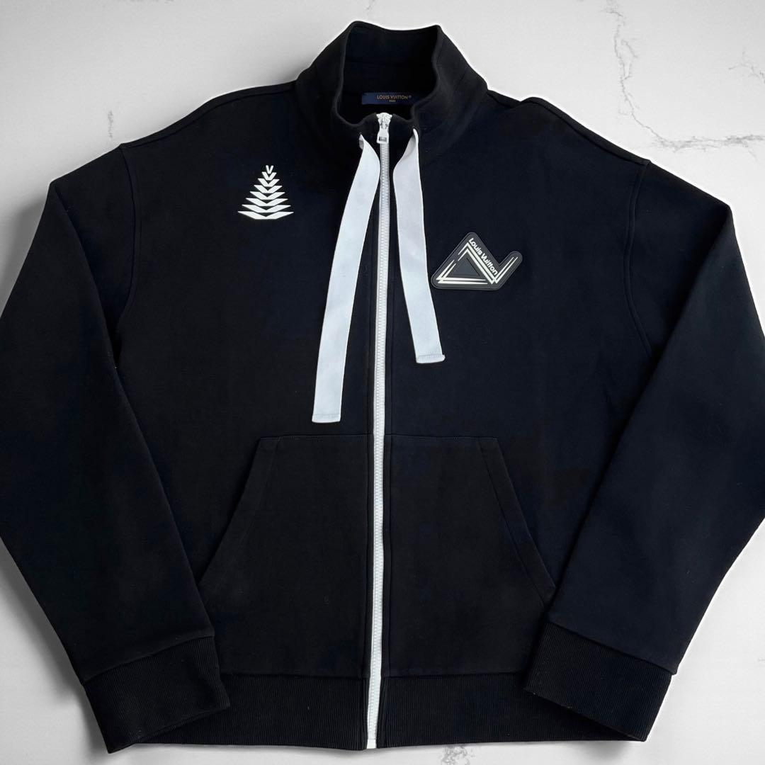 美品 ルイヴィトン ジャージ ジャケット コットン ブラック ロゴ 服 XL