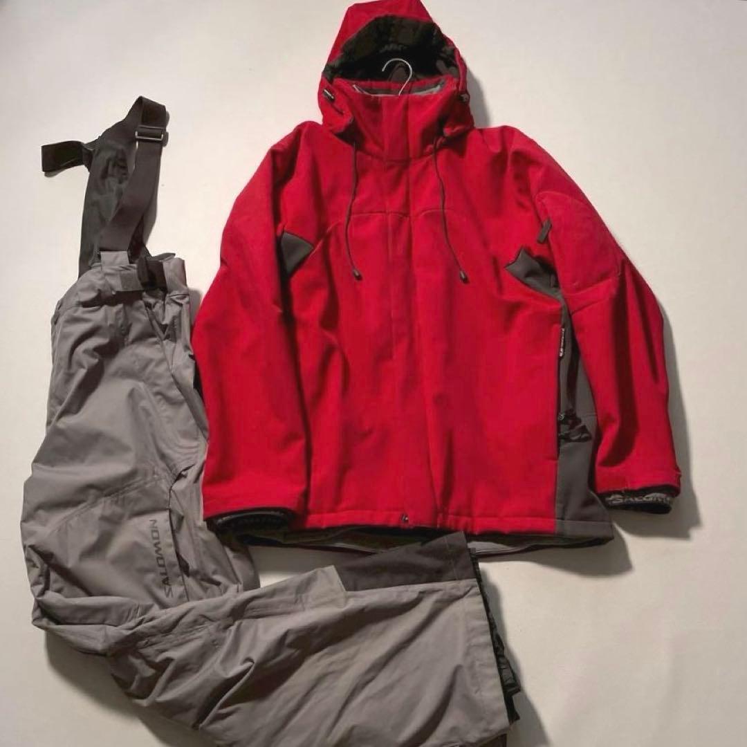 【とんとん】サロモン スキーウェア 上下 セットアップ 3WAY レッド