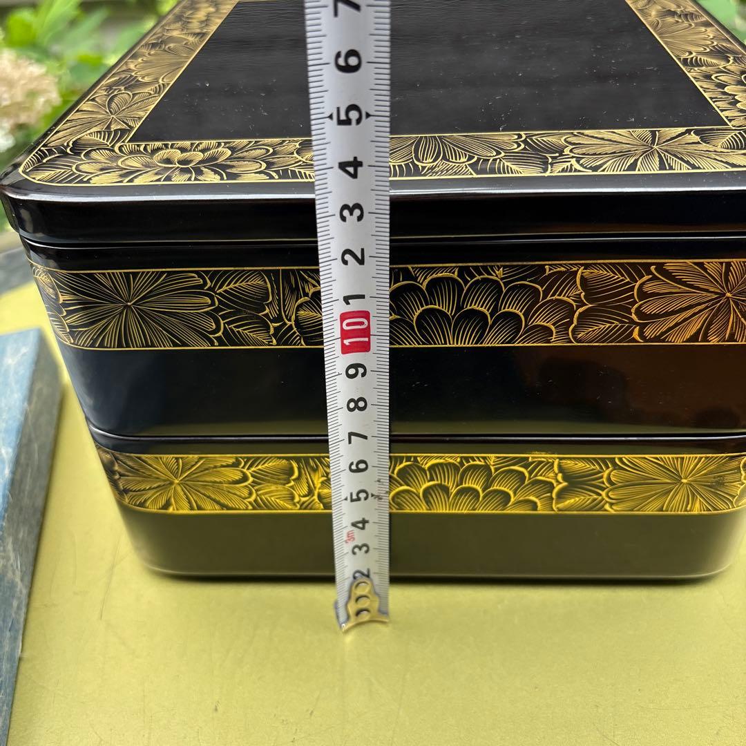 輪島塗・菊・沈金・二段重