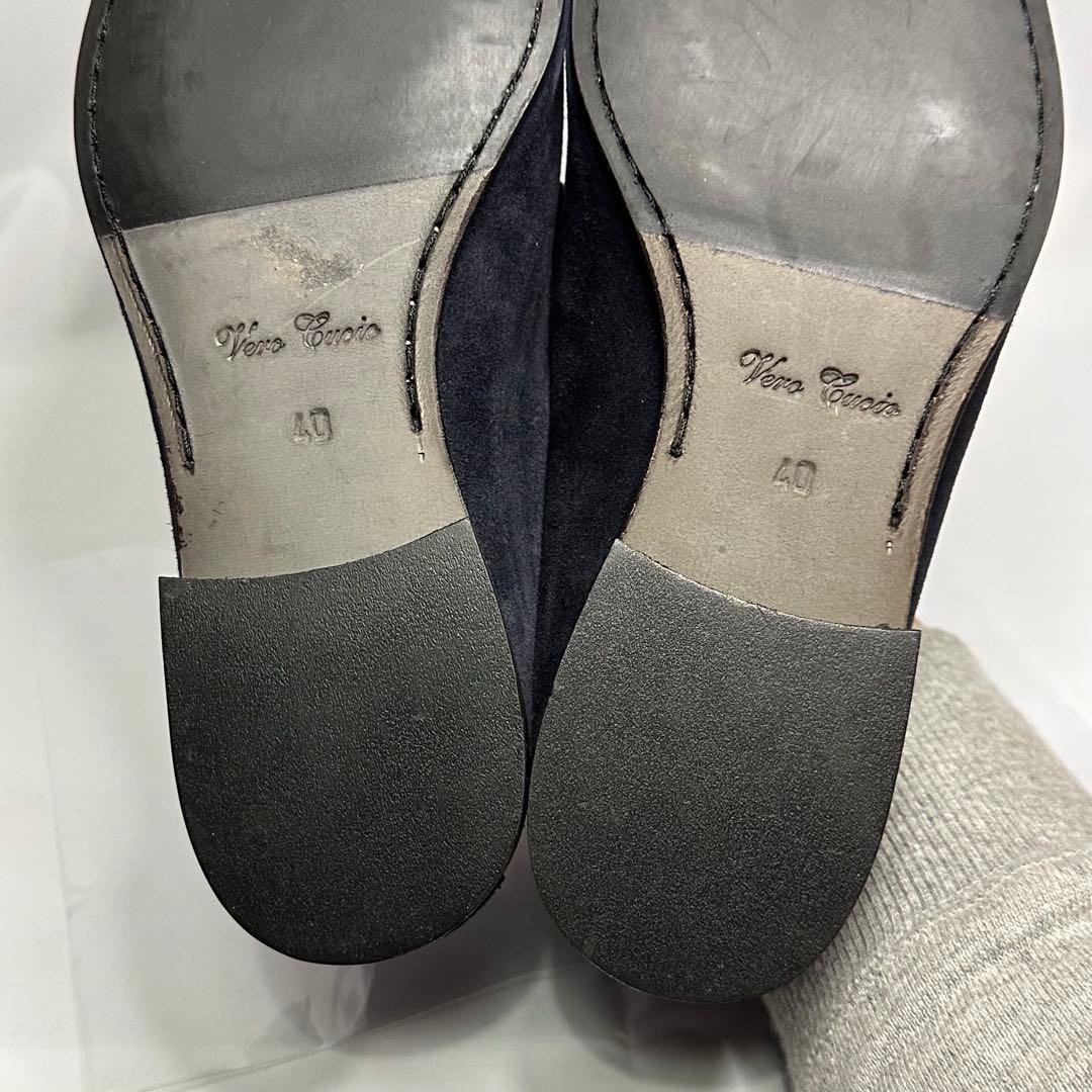 試着のみ☆ships☆スエードローファー☆ネイビー☆イタリア製☆本革☆232