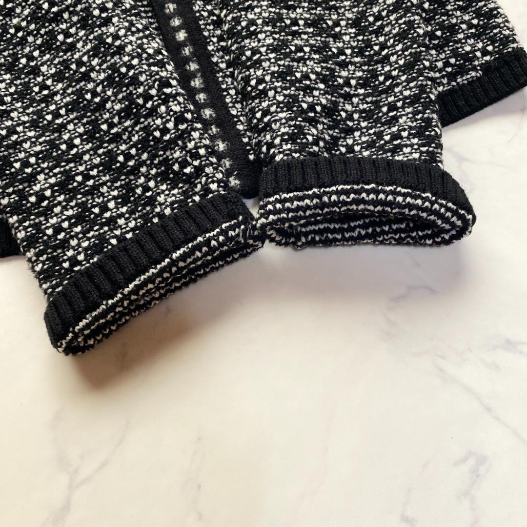 theory luxe 23AW ニットジャケット ツイード 白 黒38