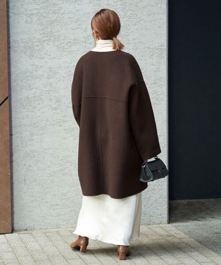 【極美品】IENA MANTECO PURE リバーハーフコート 36 ブラウン