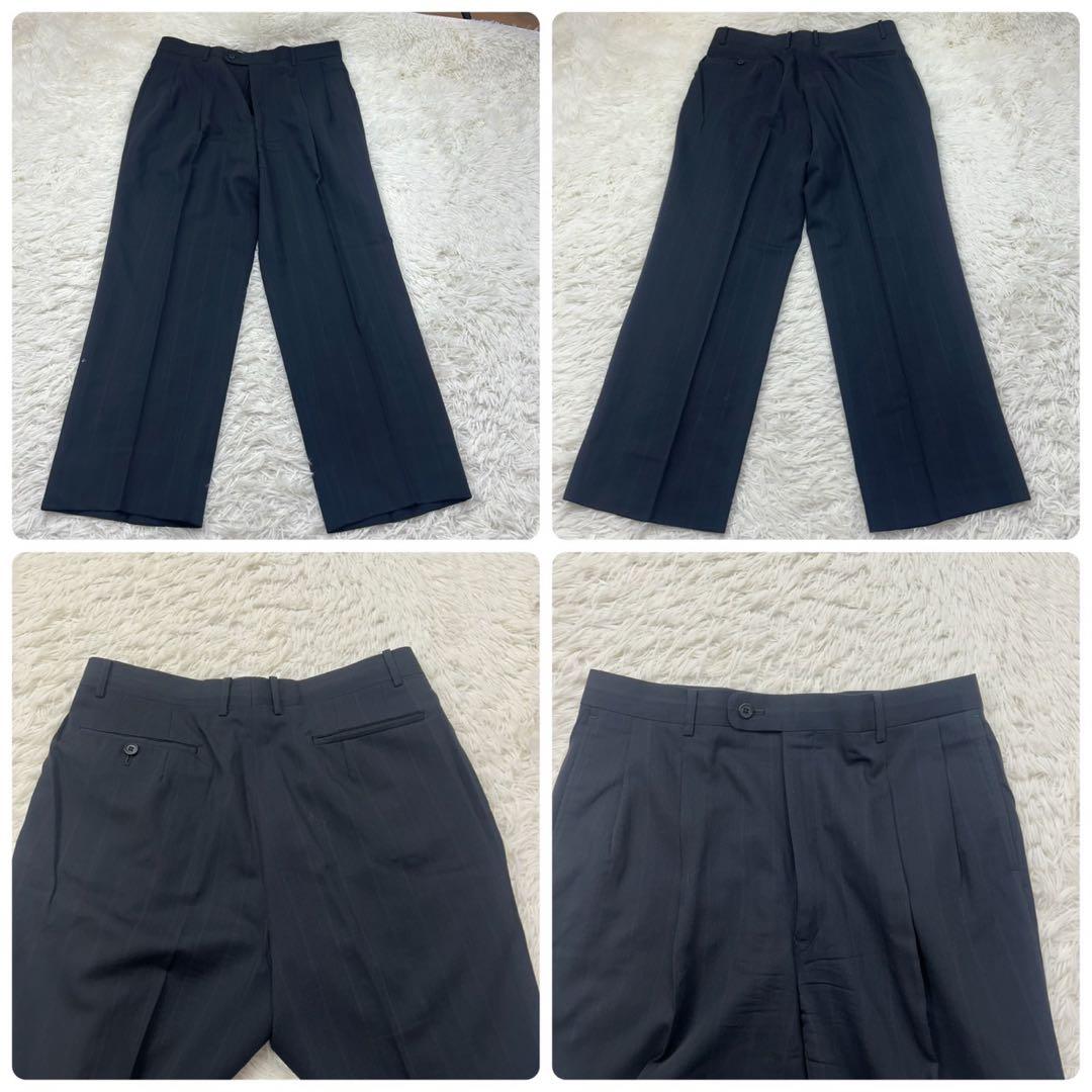 E173 L クリスチャンディオール ダブル ストライプ スーツ上下 メンズ