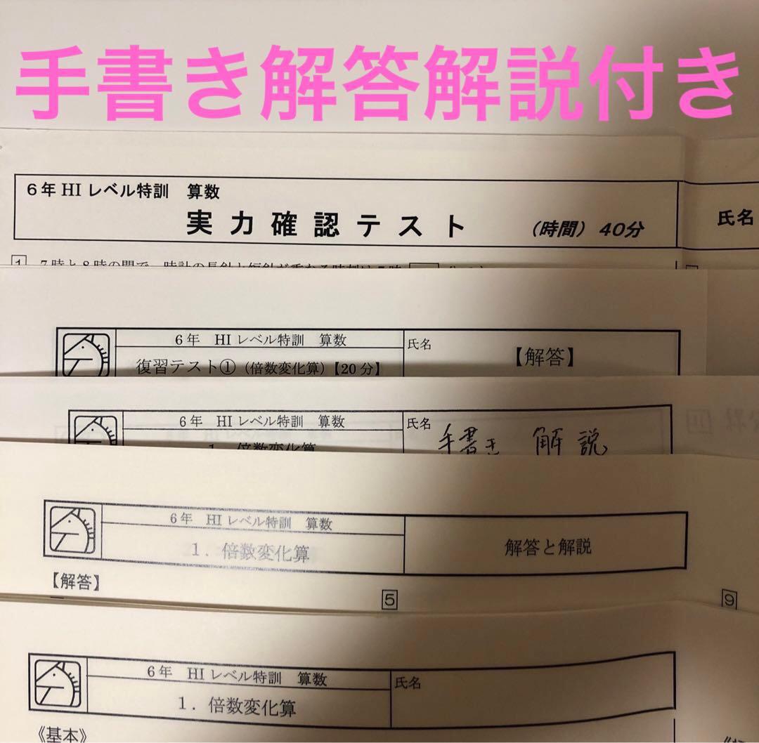 ハイレベル特訓　馬渕教室　小6 算数　プリント　中学受験