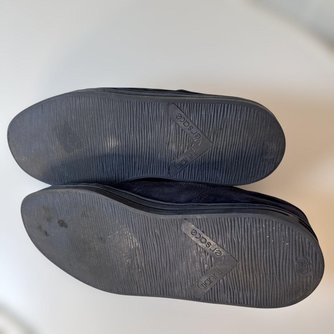 GIANNI VERSACE ブラック スエード シューズ ビンテージ