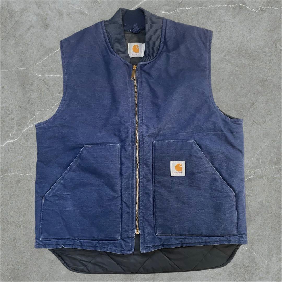 美品 90s USA製 カーハート ダック ベスト 腰ゴム Stussy別注 L