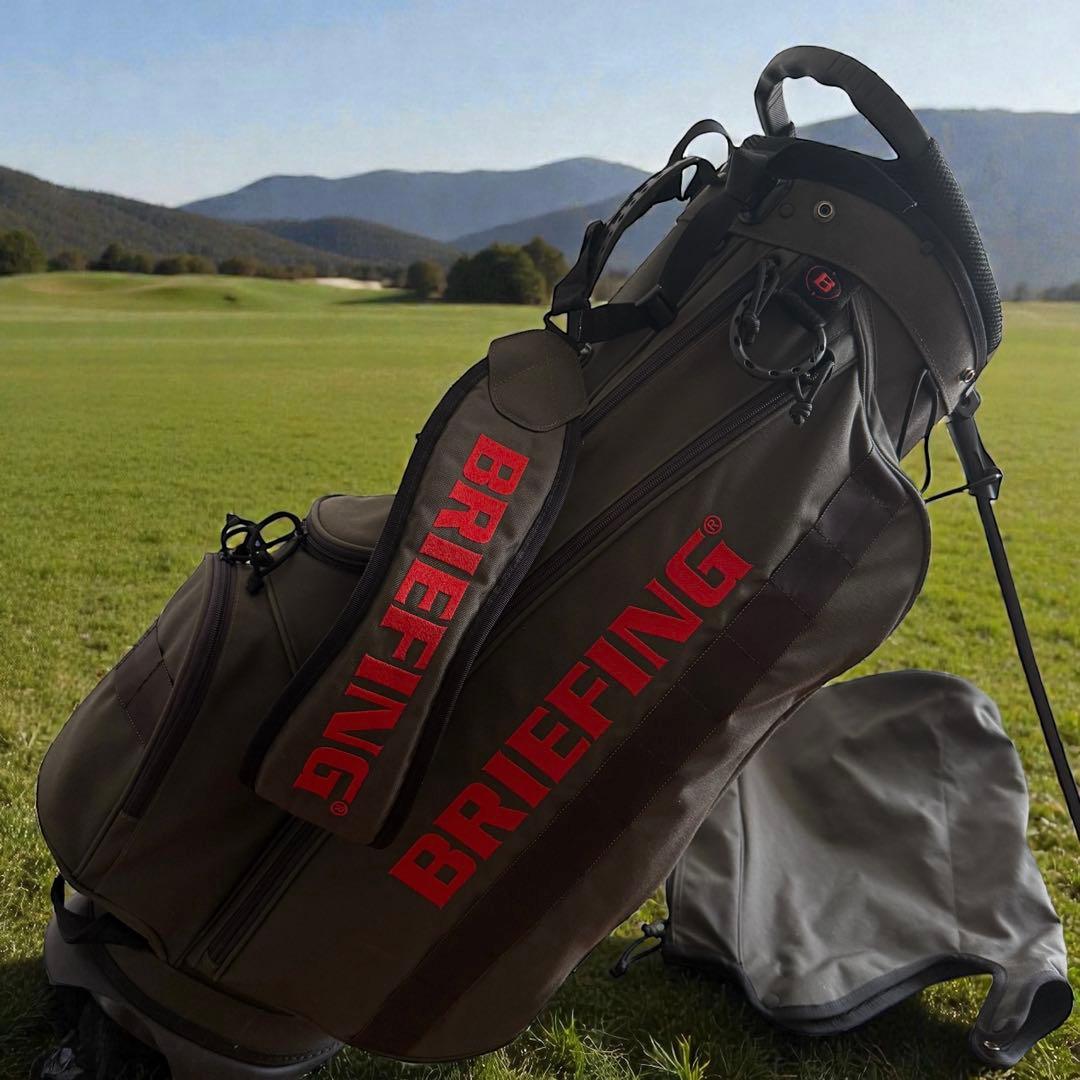 ブリーフィング　キャディバッグ　ショルダー式　スタンド式　軽量　チャコールグレー