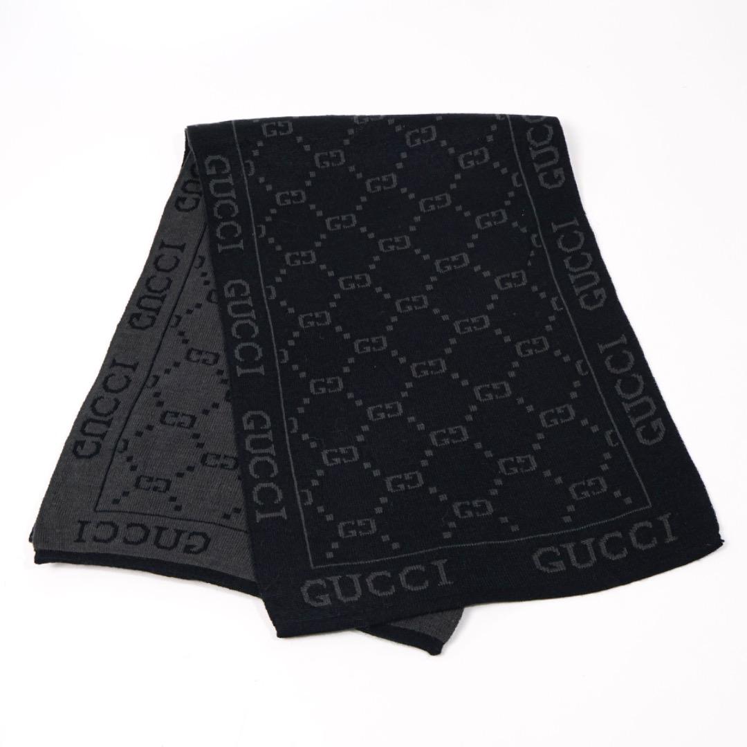 H4395-77◾️グッチ　GG グッチ　ウールマフラー　Y2K