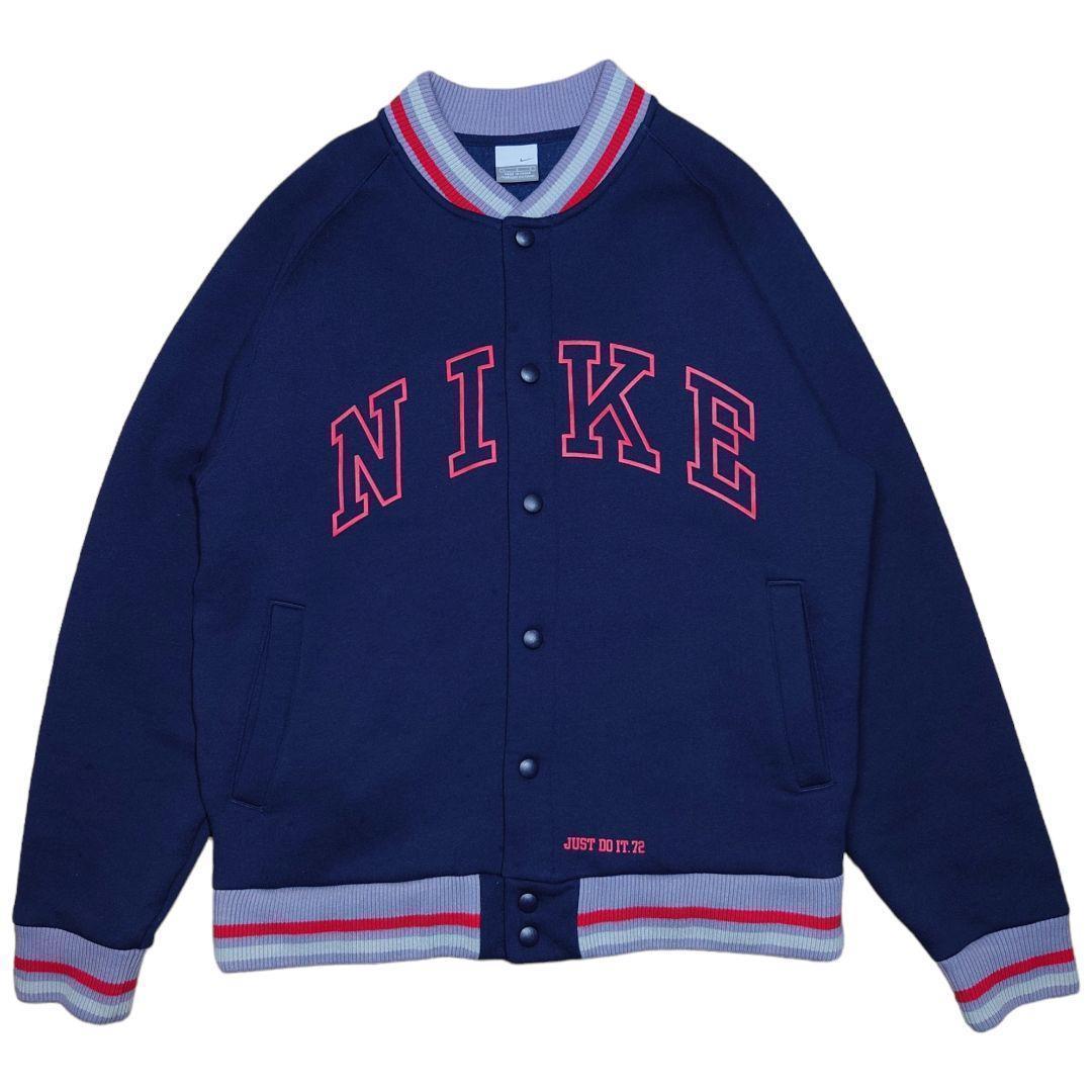 00s NIKE　両面ビッグプリント　スウェットスタジャン　ゴツナイキ　カマボコ