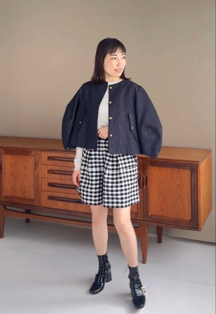 美品トレフルプラスワンデニムジャケット.スワンカーディガン