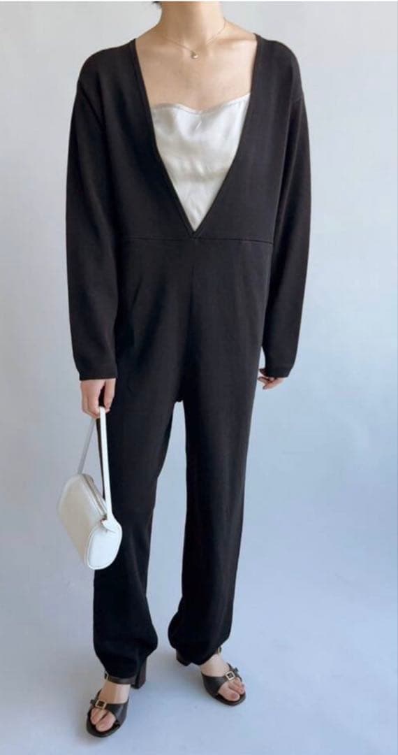 EDIT.FOR LULU abc ニットオールインワン　ブラック